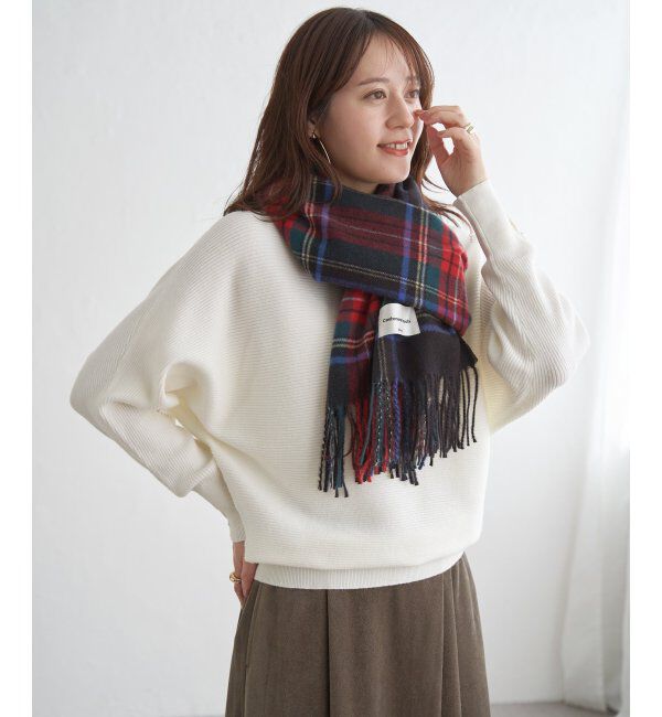 ikka「カシミヤタッチチェックマフラー」|マフラー|