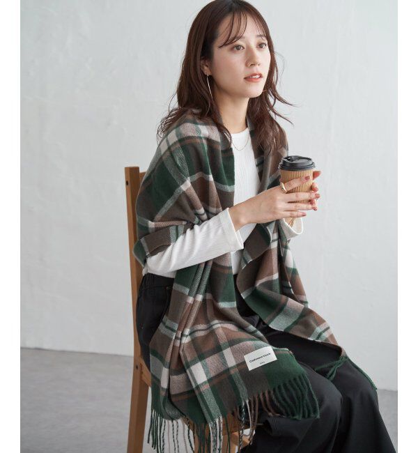 ikka「カシミヤタッチチェックマフラー」|マフラー|