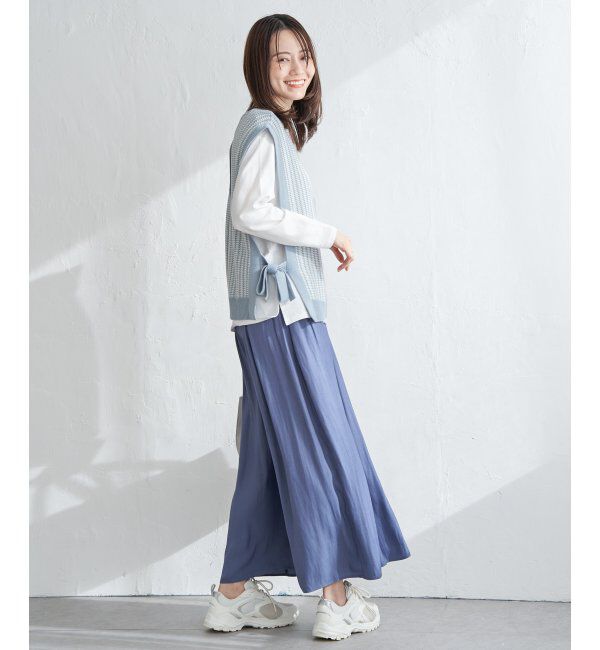 ikka「2WAYサイドリボンニットベスト」|ニット・セーター|