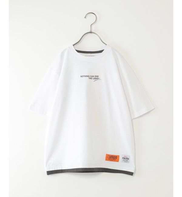 ikka kids「冷感裾レイヤードプリントTシャツ（120~160cm）」|Tシャツ・カットソー|オフホワイト