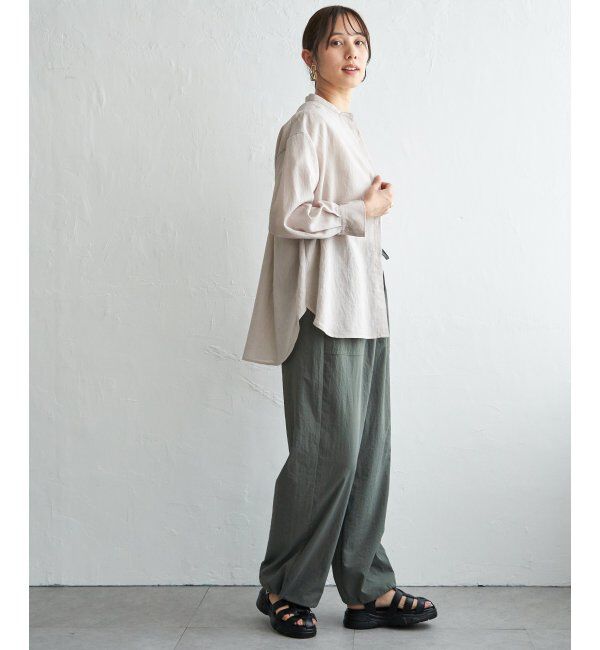 ikka「冷感リネンバンドカラーシャツ」|シャツ・ブラウス|