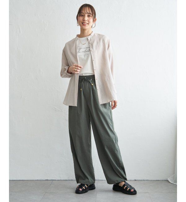 ikka「冷感リネンバンドカラーシャツ」|シャツ・ブラウス|