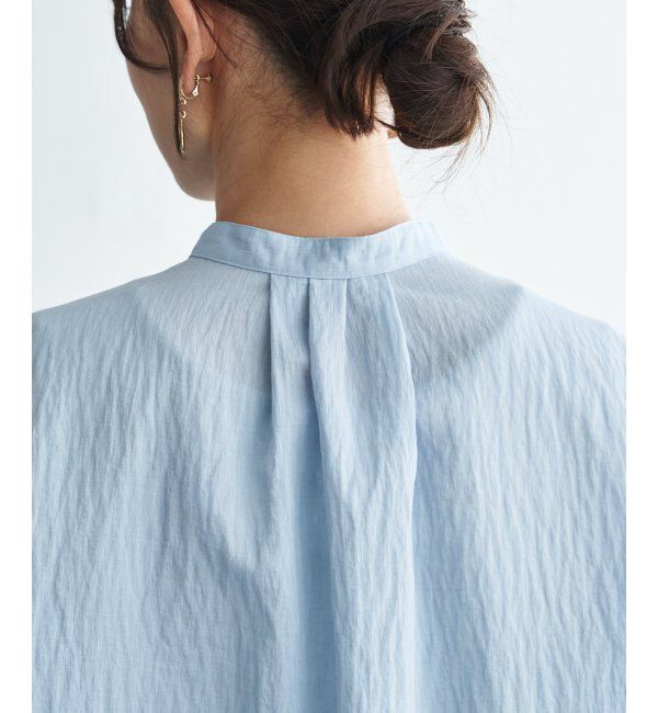 ikka「冷感リネンバンドカラーシャツ」|シャツ・ブラウス|