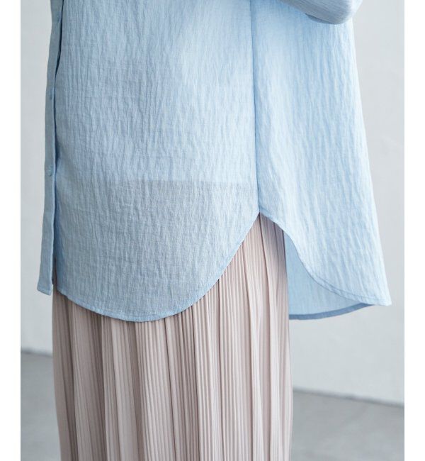 ikka「冷感リネンバンドカラーシャツ」|シャツ・ブラウス|