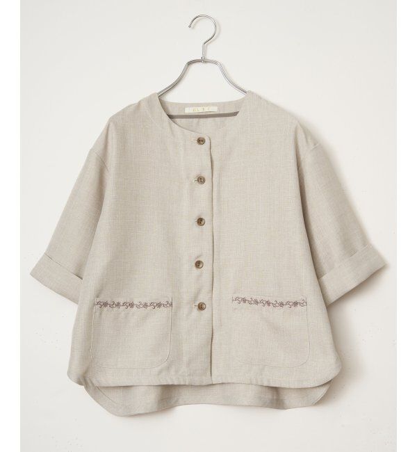 Lbc with Life「エクリュハーフスリーブジャケット」|テーラードジャケット|