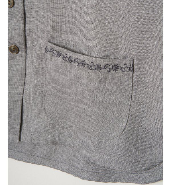 Lbc with Life「エクリュハーフスリーブジャケット」|テーラードジャケット|