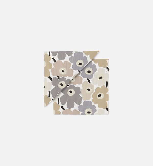 Marimekko「Mini Unikko ランチナプキン」|その他|ベージュ&times;グレー