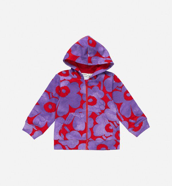 Marimekko「【kids】【一部店舗・オンラインストア限定】Logot Akvarelli Unikko Ⅱ フーディー」|その他|ライラック&times;レッド