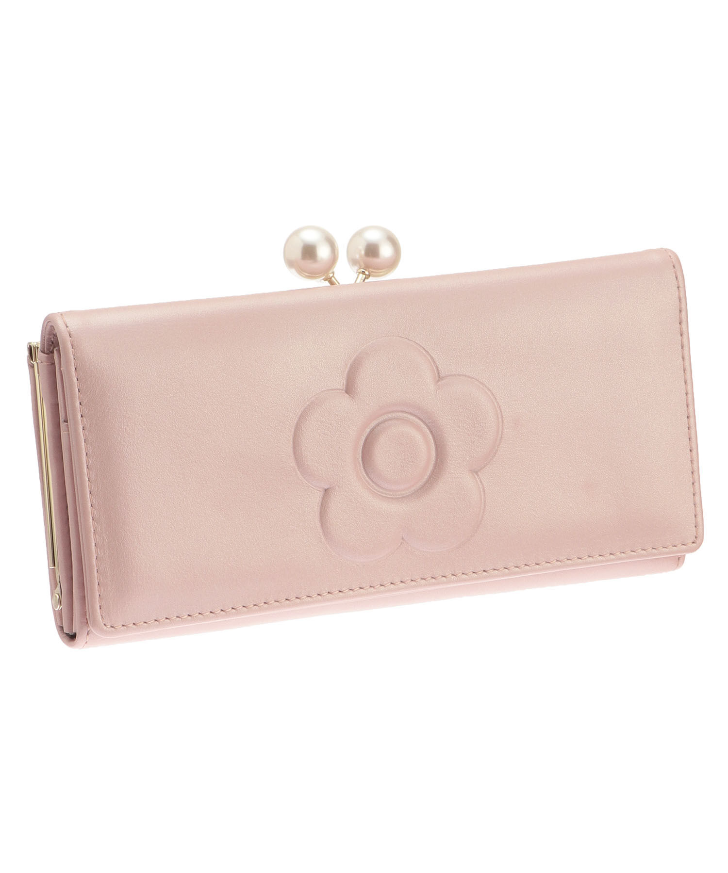 MARY QUANT「エンボスデイジーパール パース」|財布|パールピンク