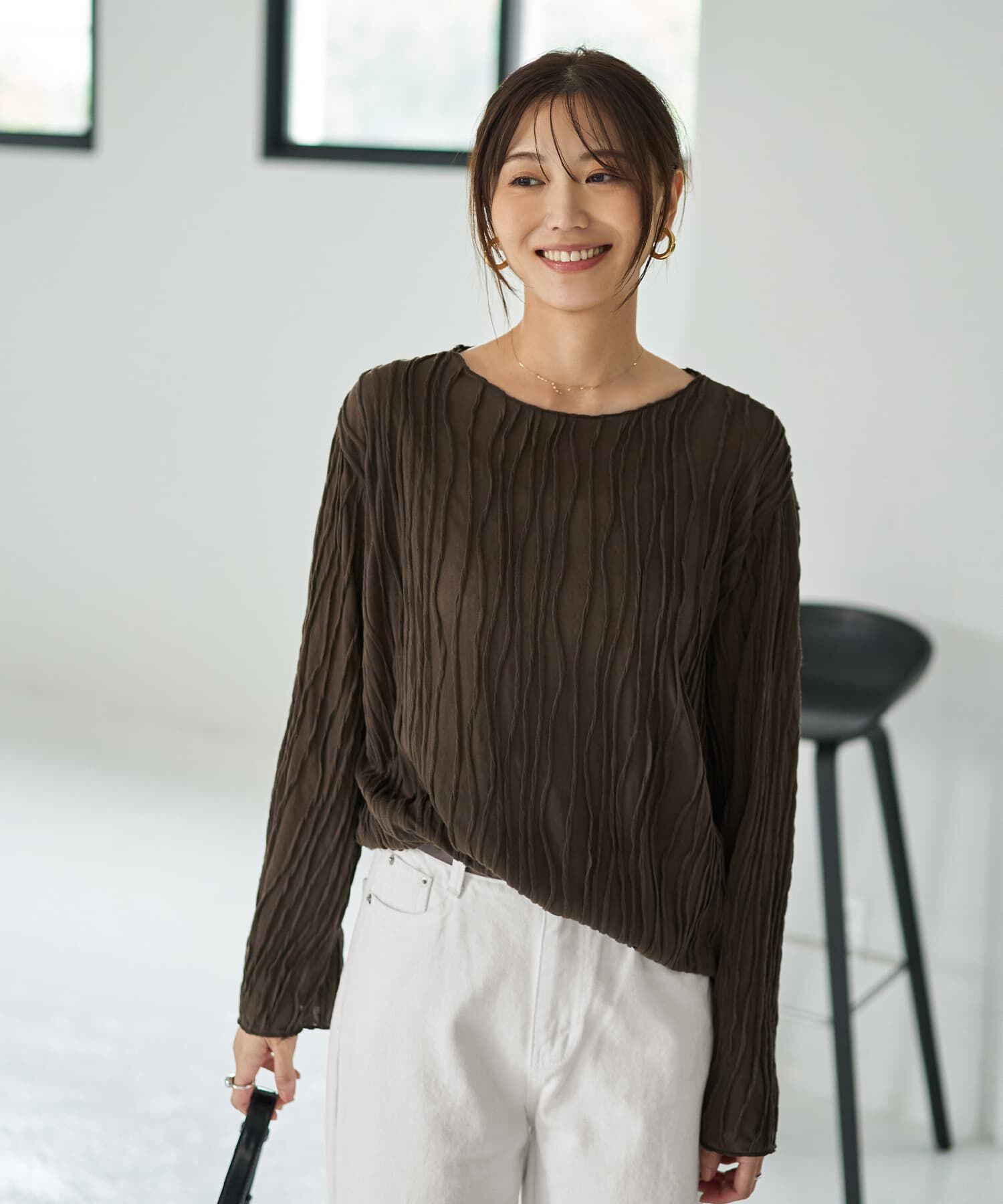 STYLE DELI「ウェーブラインガーゼトップス」|Tシャツ・カットソー|