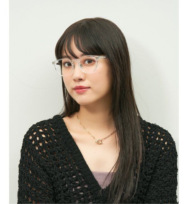  「Zoff｜emiri ボストン型 メガネ |辺見えみり 軽量 黒縁フレーム レンズ交換券付」|メガネ|