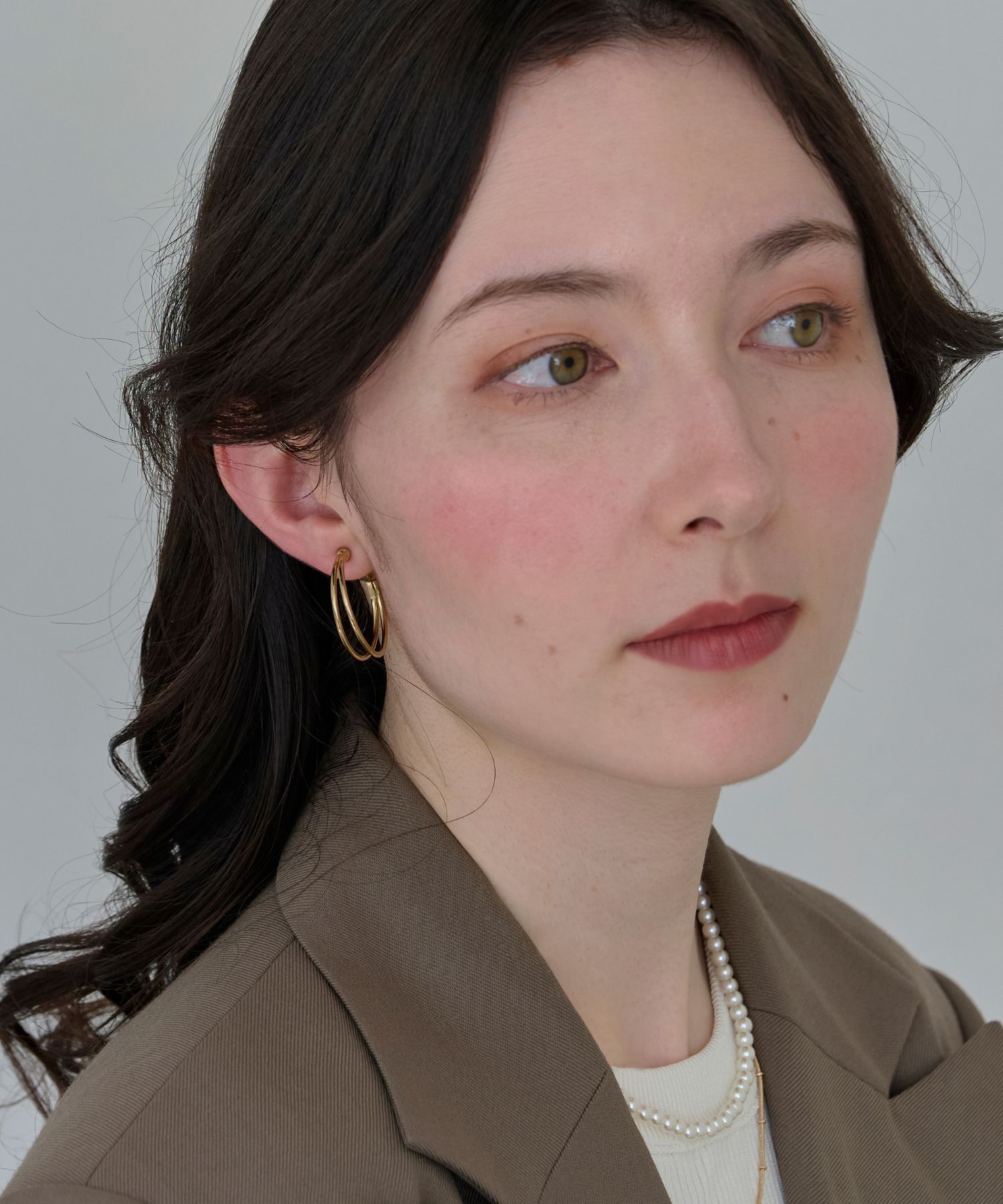 Phoebe「≪雑誌掲載≫ダブルラインフープイヤリング」|イヤリング|