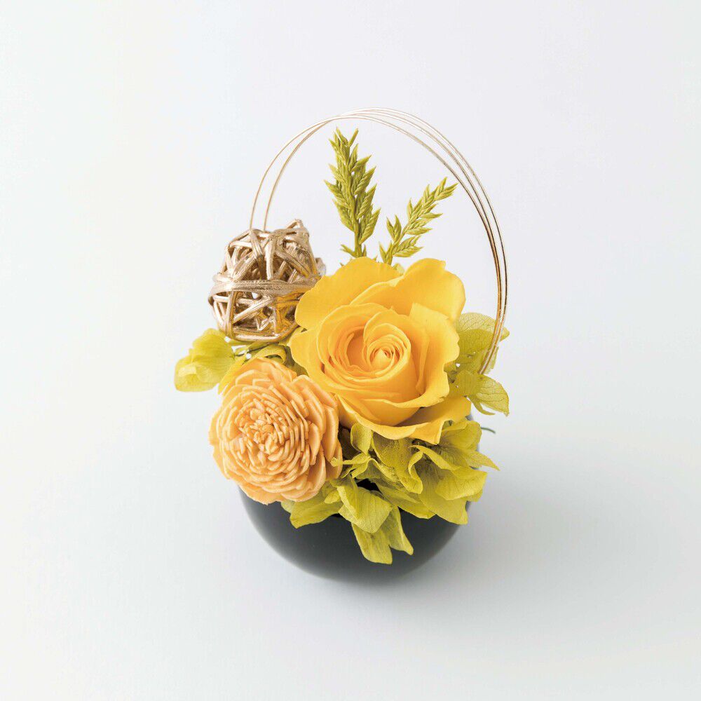 BACKYARD FAMILY「Temari てまり フラワーアレンジメント 通販 プリザーブドフラワー プリザードフラワー」|その他|イエロー1