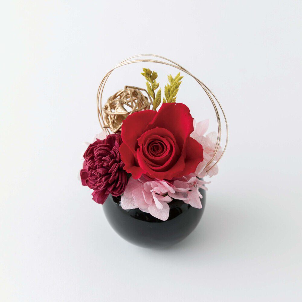 BACKYARD FAMILY「Temari てまり フラワーアレンジメント 通販 プリザーブドフラワー プリザードフラワー」|その他|レッド1