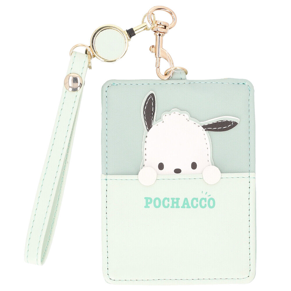 BACKYARD FAMILY「サンリオ リール付きパスケース 通販 パスケース リール付きキーケース パスポーチ」|定期入れ|グリーン1