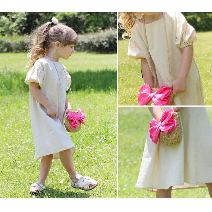 BACKYARD FAMILY「Rora ワンピース キッズ 通販 ローラ ワンピ ナチューラ 半袖 パフスリーブ 無地」|その他|