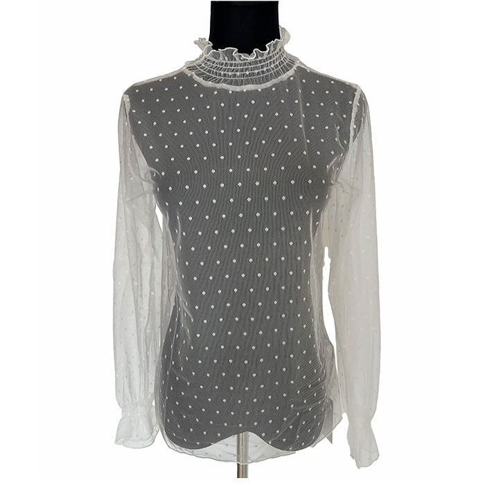 BACKYARD FAMILY「シアートップス 長袖 通販 シアー カットソー シアーブラウス チュールブラウス チュール」|シャツ・ブラウス|