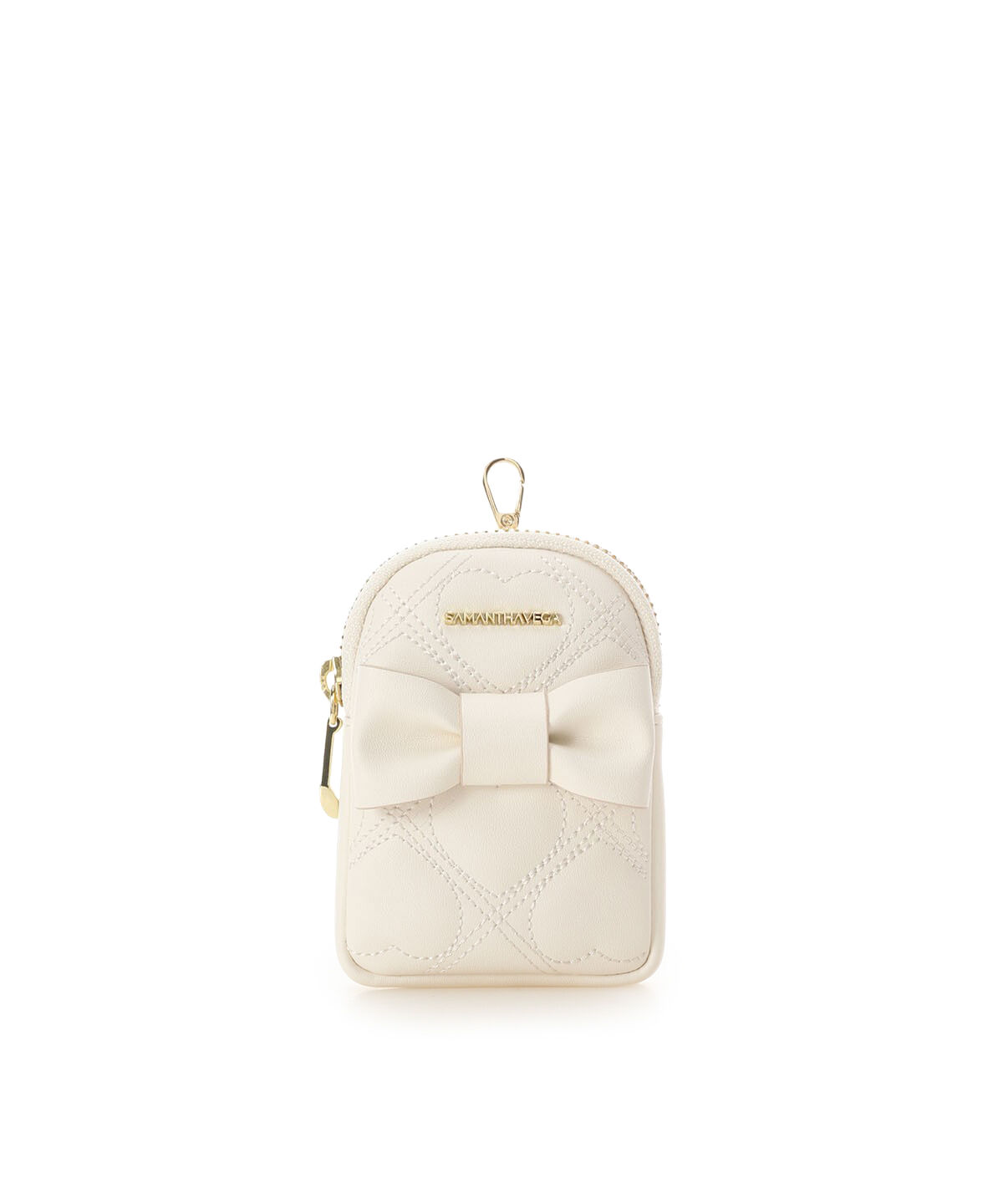 Samantha Vega「ハートキルトポーチ型チャーム」|ポーチ|ホワイト