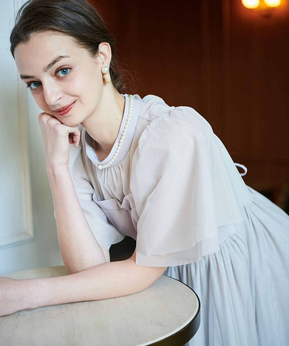 アンドクチュール「チュールオーバーレースドレス」|ドレス|