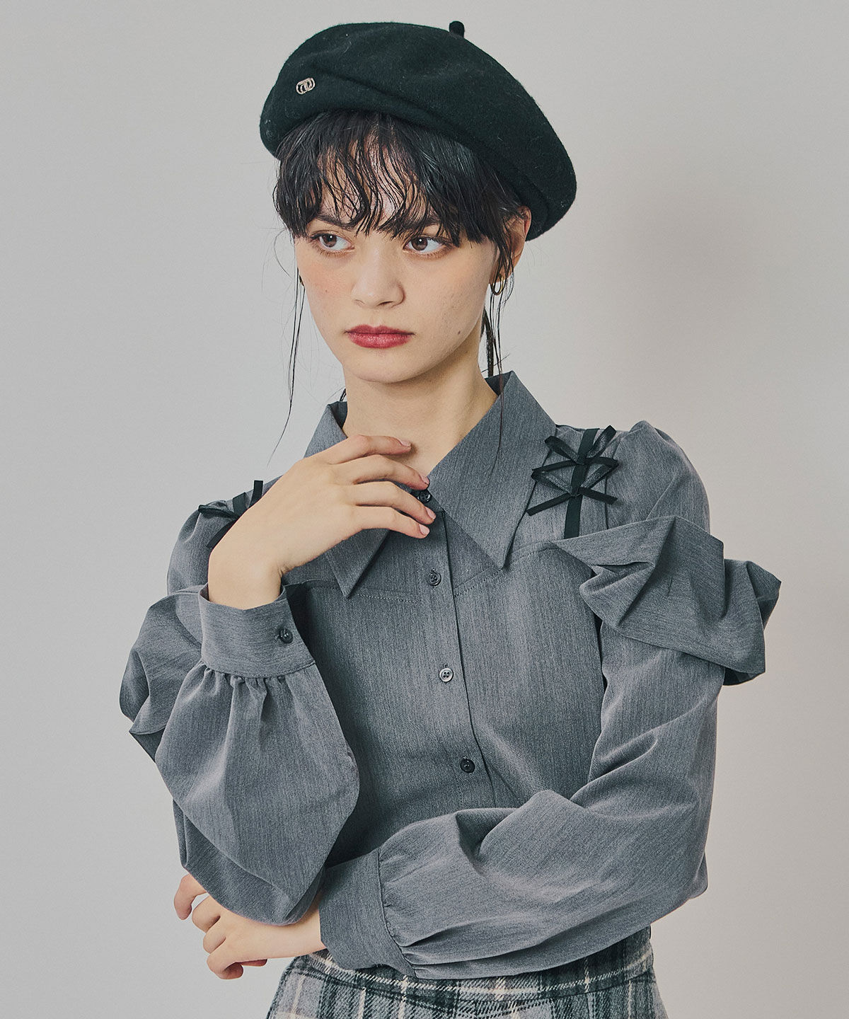 REDYAZEL「リボンフリルショルダーブラウス」|シャツ・ブラウス|