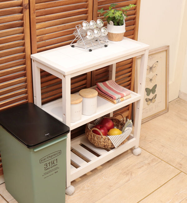 B-COMPANY「隙間収納　SOUPスリムワゴン3段」|食器・キッチングッズ|