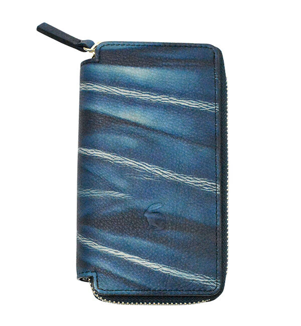 Kinuya Indigo「W409 本革　藍染め　絞り　Wallet」|財布|藍