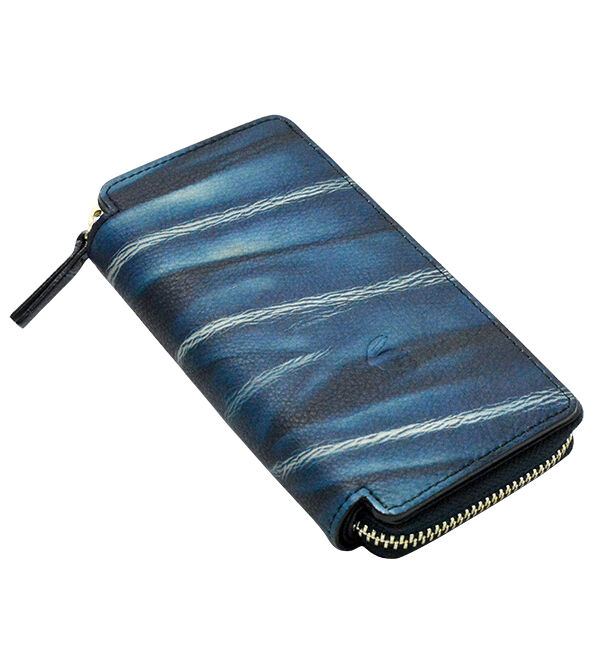 Kinuya Indigo「W409 本革　藍染め　絞り　Wallet」|財布|