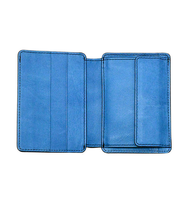Kinuya Indigo「W410 本革　藍染め　絞り　Wallet」|財布|