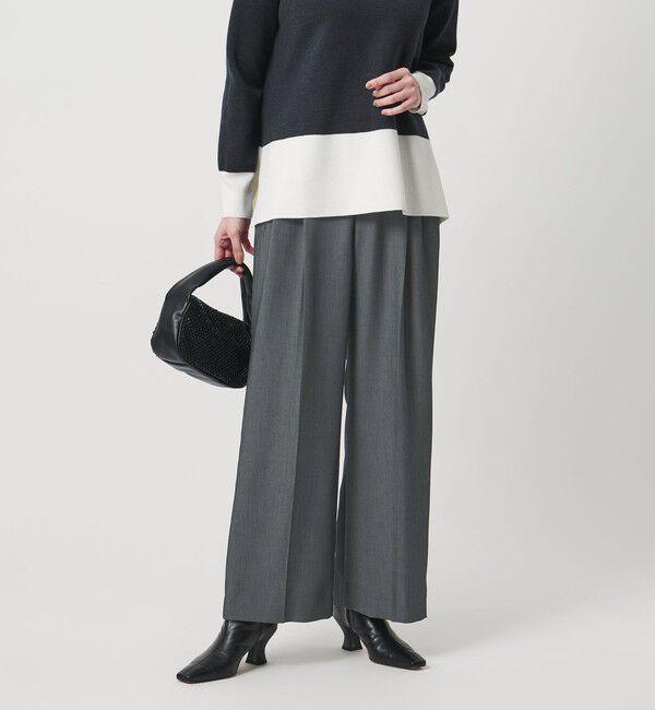 UNITED ARROWS「2タック デニムライク ワイド パンツ ‐ウォッシャブル‐」|チノ|