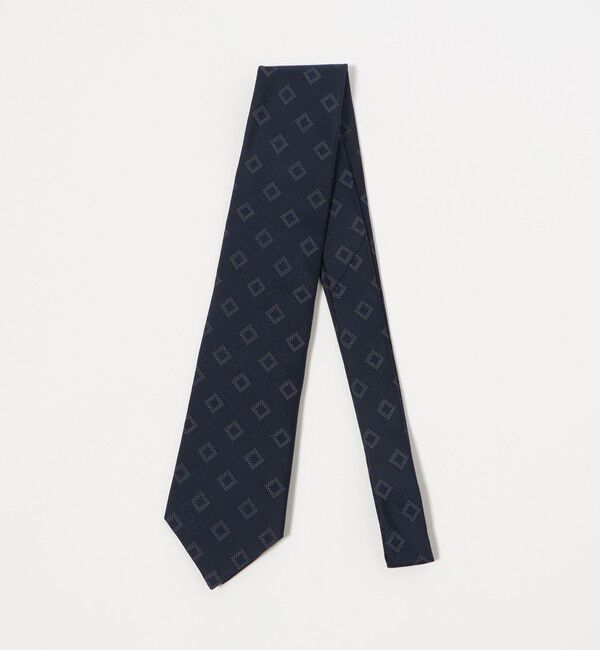 UNITED ARROWS「ネイビー スクエア ジャガード ネクタイ」|ネクタイ・蝶ネクタイ|NAVY
