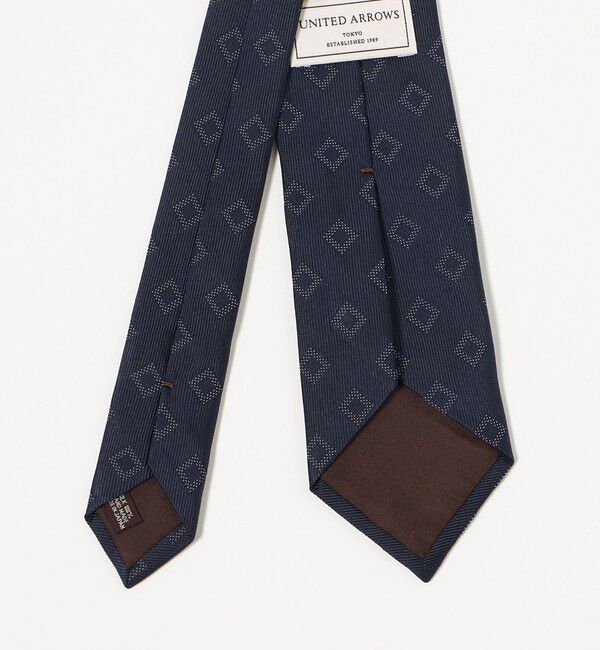 UNITED ARROWS「ネイビー スクエア ジャガード ネクタイ」|ネクタイ・蝶ネクタイ|