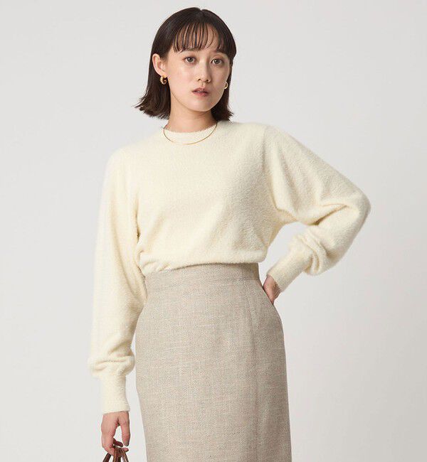 UNITED ARROWS green label relaxing「フラッフ フェザーヤーン ロングスリーブ ニット プルオーバー」|ニット・セーター|OFF WHITE