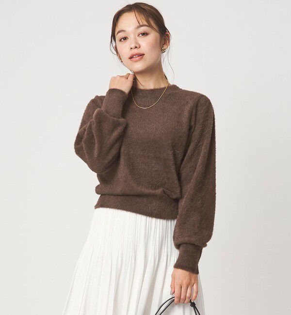 UNITED ARROWS green label relaxing「フラッフ フェザーヤーン ロングスリーブ ニット プルオーバー」|ニット・セーター|DK.BROWN