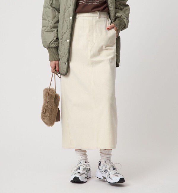 UNITED ARROWS green label relaxing「［size SHORT/TALLあり］オルマイ コール ジャージー スカート」|タイト|OFF WHITE