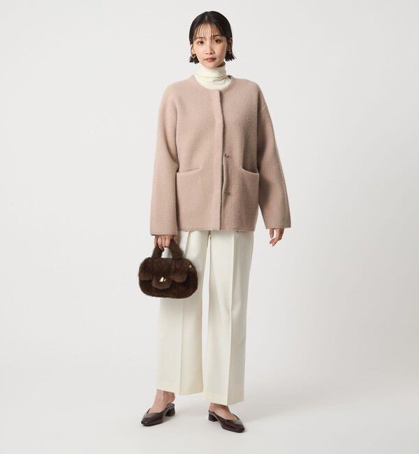 UNITED ARROWS green label relaxing「［size SHORTあり］FOXブレンド セッケツ ノーカラー カーディガン」|カーディガン|