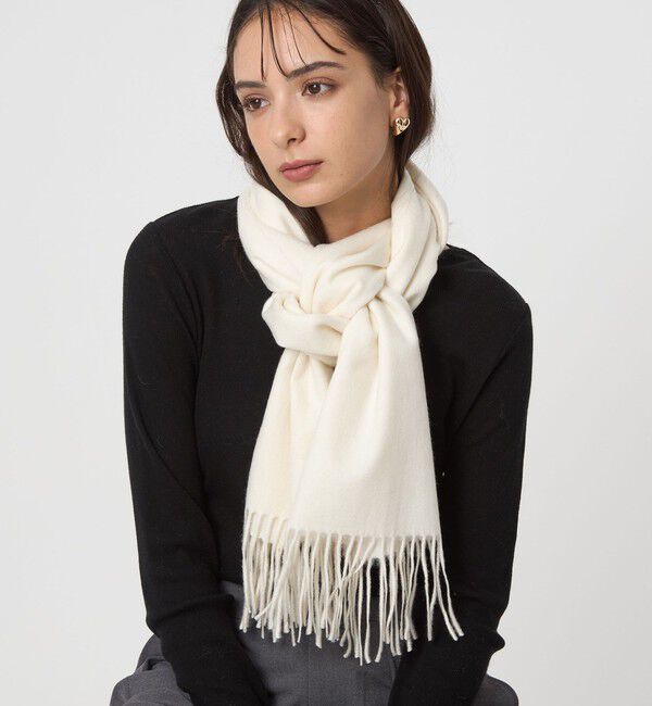 UNITED ARROWS green label relaxing「ウール 無地 マフラー / ストール」|ストール|OFF WHITE