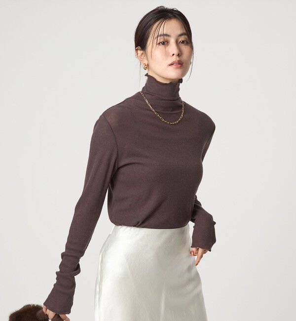 UNITED ARROWS green label relaxing「テレコ タートルネック プルオーバー」|Tシャツ・カットソー|DK.BROWN