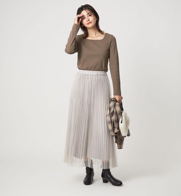 UNITED ARROWS green label relaxing「デコルテ フライス ロングスリーブ プルオーバー」|Tシャツ・カットソー|