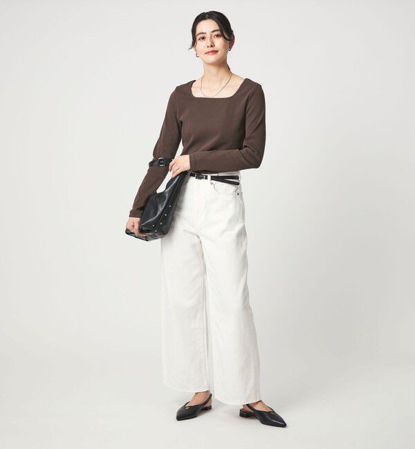 UNITED ARROWS green label relaxing「デコルテ フライス ロングスリーブ プルオーバー」|Tシャツ・カットソー|