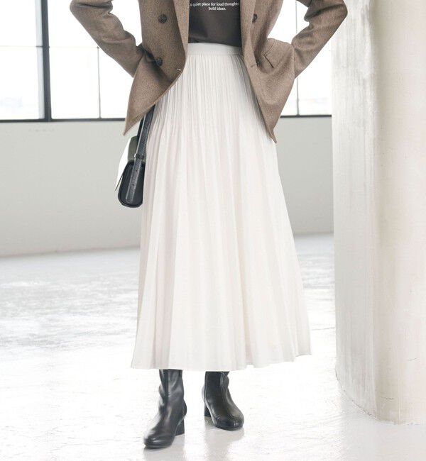 UNITED ARROWS green label relaxing「シアー プリーツ スカート」|フレア|