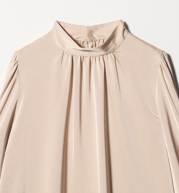 UNITED ARROWS green label relaxing「サテン スタンドネック ギャザー ブラウス」|シャツ・ブラウス|