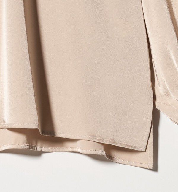 UNITED ARROWS green label relaxing「サテン スタンドネック ギャザー ブラウス」|シャツ・ブラウス|