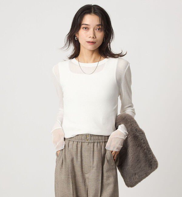 UNITED ARROWS green label relaxing「チュール ドッキング シアー プルオーバー」|Tシャツ・カットソー|