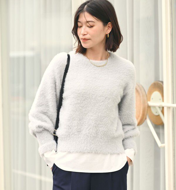 UNITED ARROWS green label relaxing「【WEB限定】＜at ease＞フェザーヤーン プルオーバー ニット」|ニット・セーター|