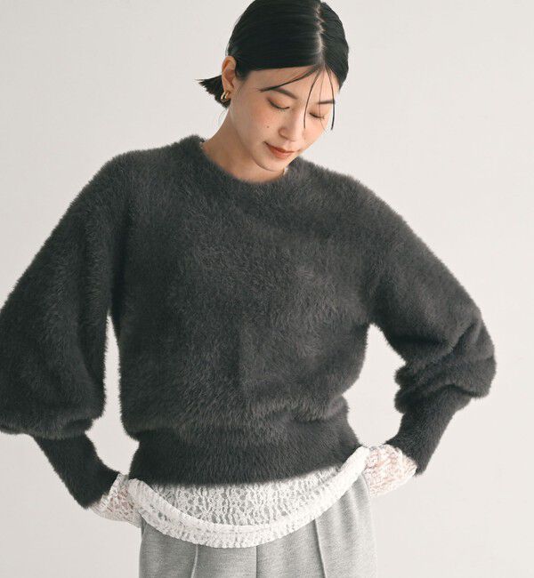 UNITED ARROWS green label relaxing「【WEB限定】＜at ease＞フェザーヤーン プルオーバー ニット」|ニット・セーター|