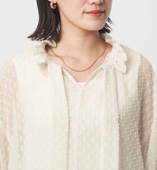 UNITED ARROWS green label relaxing「プチ リボンモチーフ ジャガード ブラウス」|シャツ・ブラウス|