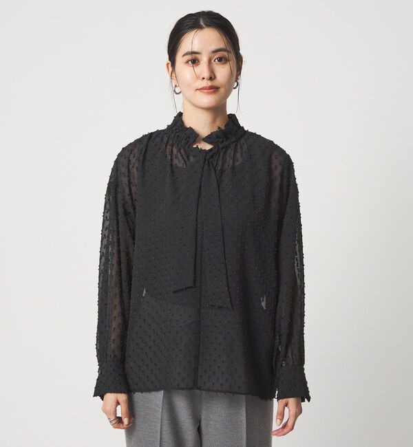 UNITED ARROWS green label relaxing「プチ リボンモチーフ ジャガード ブラウス」|シャツ・ブラウス|