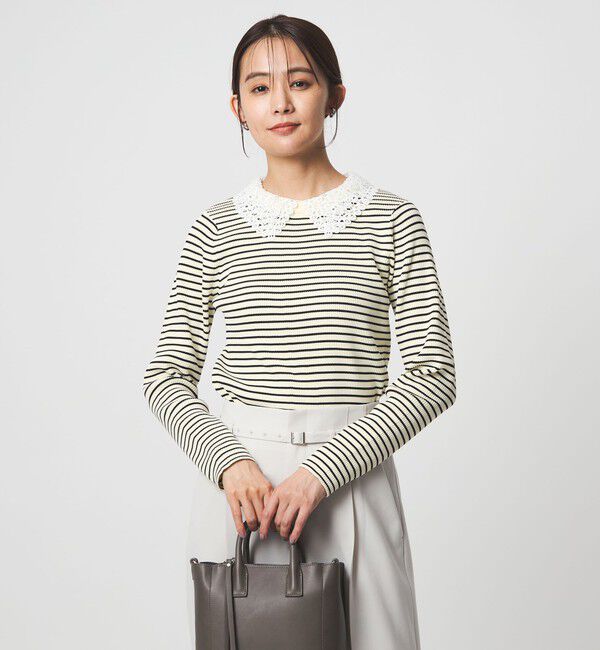 UNITED ARROWS green label relaxing「リブ エリレース 2WAY ニット プルオーバー ウォッシャブル」|ニット・セーター|その他1