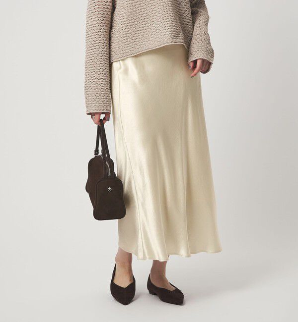 UNITED ARROWS green label relaxing「サテン ナロー スカート」|フレア|