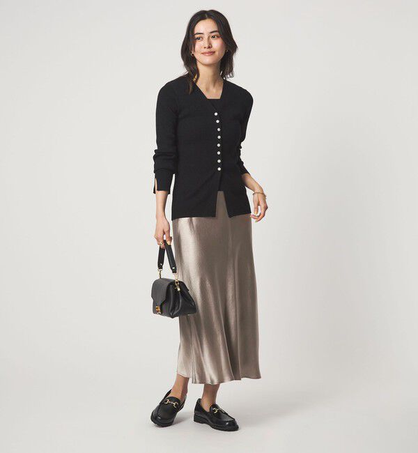 UNITED ARROWS green label relaxing「サテン ナロー スカート」|フレア|